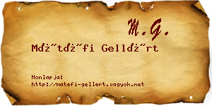 Mátéfi Gellért névjegykártya